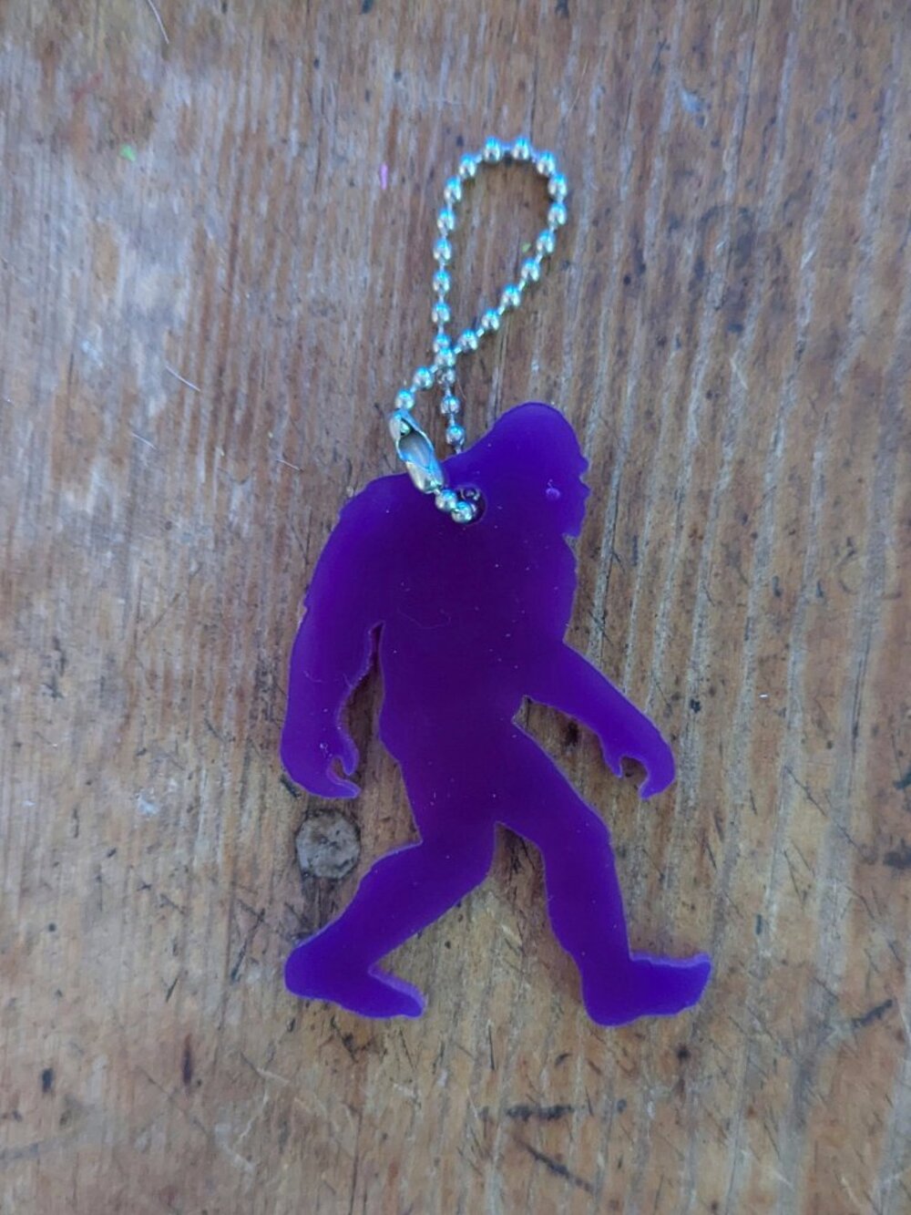 Acrylic Bigfoot - Sasquatch Keychain NWT - Purple